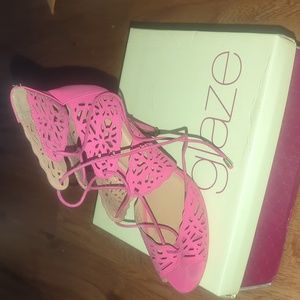 Pink Gladiator Tie Up Sandal Size 7.5